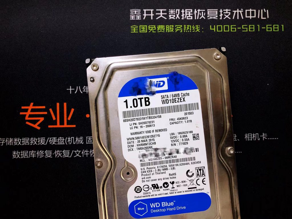 周村西数台式机蓝盘WD10EZEX不认盘数据恢复成功